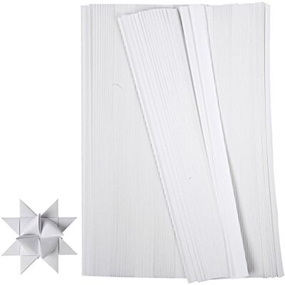 Creativ Pappersstjärnremsor, b: 15 mm, vit, 500 st, L: 45 cm Creativ Pappersstjärnremsor, b: 15 mm, vit, 500 st, L: 45 cm