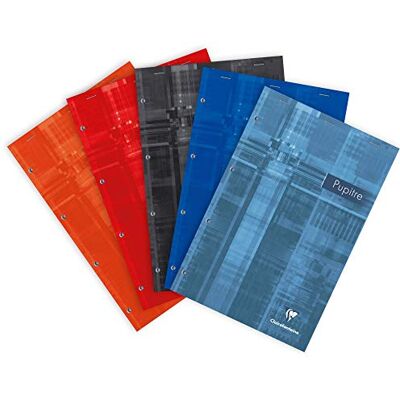 Clairefontaine 66131AMZC – Set med 3 kursblock, häftade på huvudsidan, 80 ark, mikroperforerad, 4-faldigt perforerad, 21 x 31,8 cm, 90 g, fransk linjering, 1 set, blandade färger Clairefontaine 66131AMZC – Set med 3 kursblock, häftade på huvudsidan, 80 ark, mikroperforerad, 4-faldigt perforerad, 21 x 31,8 cm, 90 g, fransk linjering, 1 set, blandade färger