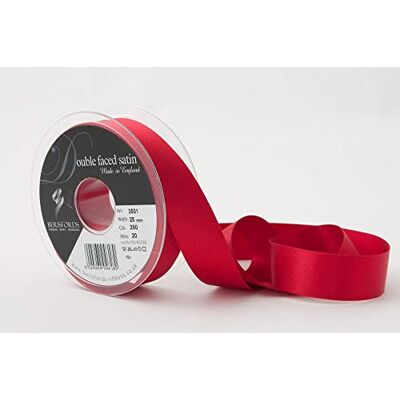 Berisfords Dubbelt ansikte poly satinband, röd, 10,5 x 10,5 x 3 cm Berisfords Dubbelt ansikte poly satinband, röd, 10,5 x 10,5 x 3 cm