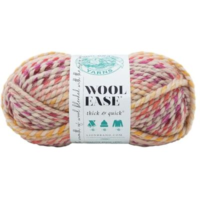 Lion Brand Yarn Lion Brand ullgarn, lätt tjockt och snabbt garn, mjukt och skrymmande garn för stickning, virkning och hantverk, 1 nystan, flax Lion Brand Yarn Lion Brand ullgarn, lätt tjockt och snabbt garn, mjukt och skrymmande garn för stickning, virkning och hantverk, 1 nystan, flax