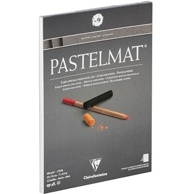 Clairefontaine 96213C Bloc Collé Pastelmat n°9-12 Feuilles Carte Spéciale pour Pastels Secs 18x24 cm 360g Gris Foncé Intercalaires en Papier Cristal Clairefontaine 96213C Bloc Collé Pastelmat n°9-12 Feuilles Carte Spéciale pour Pastels Secs 18x24 cm 360g Gris Foncé Intercalaires en Papier Cristal