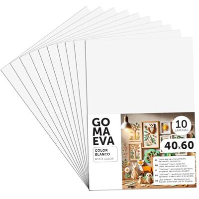 m-office Färgglada Eva Gummiark, Crepla Gummi för Scrapbooking, Skola, Kreativa Kartonger, Hantverk, Scenografi Kakor, Skola eller Konstprojekt 40x60 cm (Vit, 10 uds) m-office Färgglada Eva Gummiark, Crepla Gummi för Scrapbooking, Skola, Kreativa Kartonger, Hantverk, Scenografi Kakor, Skola eller Konstprojekt 40x60 cm (Vit, 10 uds)