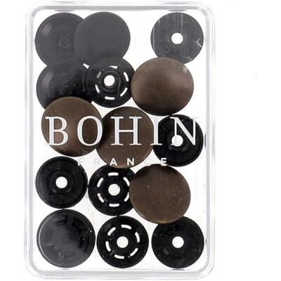 Bohin France Metalliska Finger Snäppar Metall Slutför Tyg Snäppar för Sömnadsprojekt, Plast, Brons, 14mm 4 Stycken Bohin France Metalliska Finger Snäppar Metall Slutför Tyg Snäppar för Sömnadsprojekt, Plast, Brons, 14mm 4 Stycken