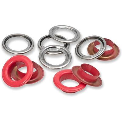 Prym 542562, röd 542542 öljetter med skivor, 11 mm, silverfärgad, kan bearbetas med Vario Creative Tool, Ø 14 mm, 15 Prym 542562, röd 542542 öljetter med skivor, 11 mm, silverfärgad, kan bearbetas med Vario Creative Tool, Ø 14 mm, 15