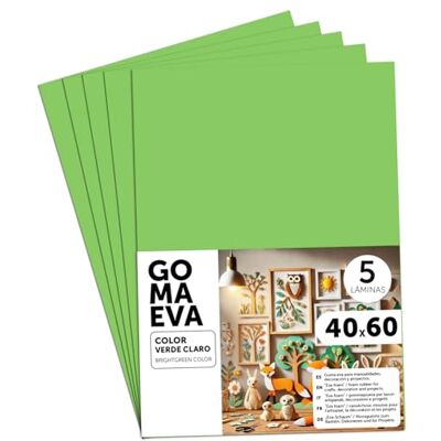 m-office Färgglada Eva Gummiark, Crepla Gummi för Scrapbooking, Skola, Kreativa Kartonger, Hantverk, Scenografi Kakor, Skola eller Konstprojekt 40x60 cm (Ljusgrön, 5 uds) m-office Färgglada Eva Gummiark, Crepla Gummi för Scrapbooking, Skola, Kreativa Kartonger, Hantverk, Scenografi Kakor, Skola eller Konstprojekt 40x60 cm (Ljusgrön, 5 uds)