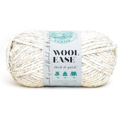 Lion Brand Yarn Wool-Ease Thick and Quick Garn, 1-pack, vit (Wheat) Lion Brand Yarn Wool-Ease Thick and Quick Garn, 1-pack, vit (Wheat)