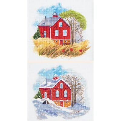 PANNA Korsstygnssats räknas säsonger höst och vinter 39 x 18 cm PANNA Korsstygnssats räknas säsonger höst och vinter 39 x 18 cm