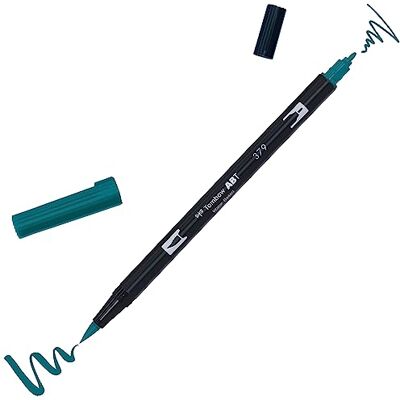 Tombow ABT Dual Brush Varmluftspenna med dubbla spetsar för professionell ritning, Lettering, ärm, Skisser och akvarell Jade Gren 379 färg Tombow ABT Dual Brush Varmluftspenna med dubbla spetsar för professionell ritning, Lettering, ärm, Skisser och akvarell Jade Gren 379 färg