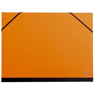 Clairefontaine Ref 44803C Konstmapp med elastiska remmar stängning orange färg Anpassningsbar velumkortyta, lämplig för dokument i storlek 24 x 32 cm Clairefontaine Ref 44803C Konstmapp med elastiska remmar stängning orange färg Anpassningsbar velumkortyta, lämplig för dokument i storlek 24 x 32 cm