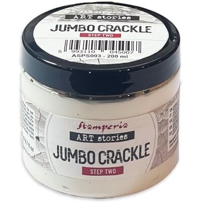 Stamperia Jumbo Crackle Step 2, Crackling Paste for Crafts, Furniture, Mixed Media Projects, and More, Creates Cracked Effect for Added Texture, Water Based (200ml) Stamperia Jumbo Crackle Step 2, Crackling Paste for Crafts, Furniture, Mixed Media Projects, and More, Creates Cracked Effect for Added Texture, Water Based (200ml)