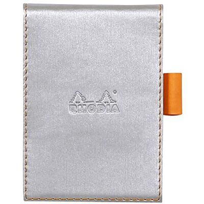 Rhodia 118201C – fodral Urklipp + häftad anteckningsbok N°11 silver – A7 – fodrad – 80 avtagbara ark – vitt Clairefontaine papper 80 g/m – pennhållare – fuskläder – rama-samling Rhodia 118201C – fodral Urklipp + häftad anteckningsbok N°11 silver – A7 – fodrad – 80 avtagbara ark – vitt Clairefontaine papper 80 g/m – pennhållare – fuskläder – rama-samling