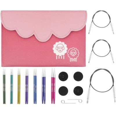 KnitPro Zing Interchangeable Needle Set – 7 x 10cm Circular Knitting Pin Pairs with Accessories Zing Midi Set, Colour Coded for Beginners, Professionals & Gift Set KnitPro Zing Interchangeable Needle Set – 7 x 10cm Circular Knitting Pin Pairs with Accessories Zing Midi Set, Colour Coded for Beginners, Professionals & Gift Set