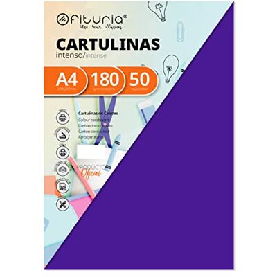 OFITURIA Pack 50 Lila Färg Cartonger Storlek A4 180g OFITURIA Pack 50 Lila Färg Cartonger Storlek A4 180g