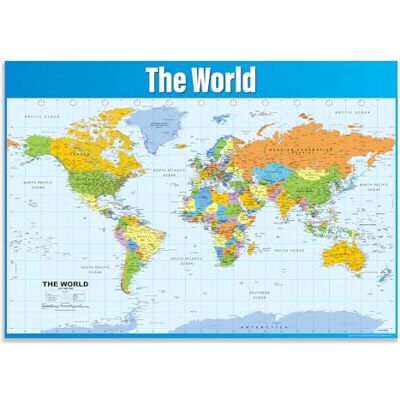 Daydream Education världskarta, geografi affisch, glänsande papper, 850 mm x 594 mm (A1) Daydream Education världskarta, geografi affisch, glänsande papper, 850 mm x 594 mm (A1)
