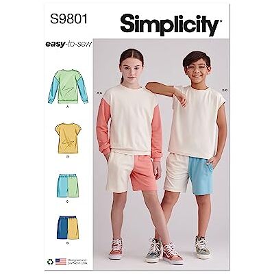 Simplicity SS9801A Sweatshirts och shorts för flickor och pojkar A (7-8-10-12-14) Simplicity SS9801A Sweatshirts och shorts för flickor och pojkar A (7-8-10-12-14)