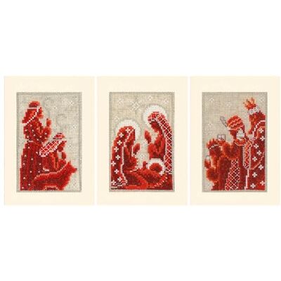 Vervaco Bibelscener gratulationskort set med 3, linneutseende, ca. 10,5 x 15 cm, set med 3 st Vervaco Bibelscener gratulationskort set med 3, linneutseende, ca. 10,5 x 15 cm, set med 3 st