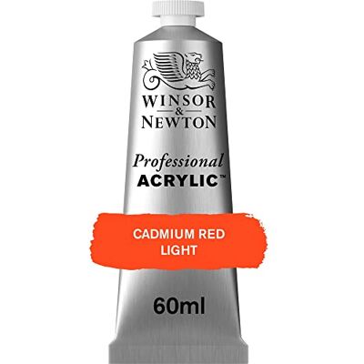 Winsor & Newton 8840460 professionell akrylfärg i konstnärskvalitet, hög färgbriljans och opacitet, arkivkvalitet, 200 ml rör – kadmiumrött ljus Winsor & Newton 8840460 professionell akrylfärg i konstnärskvalitet, hög färgbriljans och opacitet, arkivkvalitet, 200 ml rör – kadmiumrött ljus