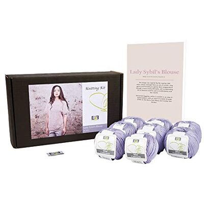 DesignEtte Lady Sybils vuxna stickningskit 100 procent merceriserad egyptisk bomull ull garn bollar och mönster i en uppsättning nybörjare starthantverk pack låda 50 g 127 m/5 lager lavendel 339, XL DesignEtte Lady Sybils vuxna stickningskit 100 procent merceriserad egyptisk bomull ull garn bollar och mönster i en uppsättning nybörjare starthantverk pack låda 50 g 127 m/5 lager lavendel 339, XL