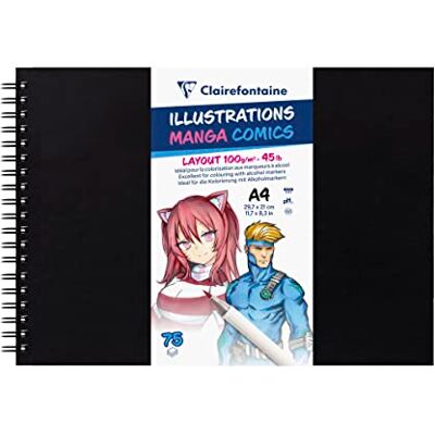 Clairefontaine 975946C Carnet Spiralé Layout Illustration Manga Comics A4 75F 100g Clairefontaine 975946C Carnet Spiralé Layout Illustration Manga Comics A4 75F 100g
