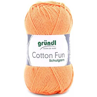 Gründl Cotton Fun stickgarn/virkgarn (mjukt garn tillverkat av 100% bomull, OEKO-TEX certifierad, 50 g/115 m, nåltjocklek: 3–4, 1 nystan á 50 g), aprikos Gründl Cotton Fun stickgarn/virkgarn (mjukt garn tillverkat av 100% bomull, OEKO-TEX certifierad, 50 g/115 m, nåltjocklek: 3–4, 1 nystan á 50 g), aprikos
