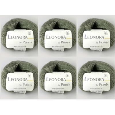MARUSSIA 6 x Leonora av Permin – Ädel sidenull-mohair-garn (03 dammig grön) MARUSSIA 6 x Leonora av Permin – Ädel sidenull-mohair-garn (03 dammig grön)