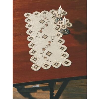 Permin Hardanger bordslöpare broderiförpackning Hardanger beige räkningsmönster Permin Hardanger bordslöpare broderiförpackning Hardanger beige räkningsmönster