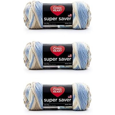 Red Heart Super Saver-garn, 3-pack, Mirage #4 Medelkamgarn i akryl med kamgarn för filtar, mössor, amigurumi och nybörjarprojekt, 236 meter, 141 g (7 uns) Red Heart Super Saver-garn, 3-pack, Mirage #4 Medelkamgarn i akryl med kamgarn för filtar, mössor, amigurumi och nybörjarprojekt, 236 meter, 141 g (7 uns)