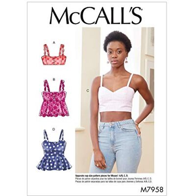 McCall's 7958A - Crop top - Fitted bust, Separable zipper, Adjustable straps McCall's 7958A - Crop top - Fitted bust, Separable zipper, Adjustable straps