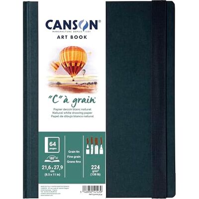 Canson Professional Book, vitt ritpapper, finkornigt, 224 gsm, sydd anteckningsbok, Inbunden, 21,6 x 27,9 cm, naturvit, 32 ark Canson Professional Book, vitt ritpapper, finkornigt, 224 gsm, sydd anteckningsbok, Inbunden, 21,6 x 27,9 cm, naturvit, 32 ark