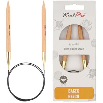 KnitPro K35315 rundsticknål, björkträ, beige, 40 cm x 8 mm KnitPro K35315 rundsticknål, björkträ, beige, 40 cm x 8 mm