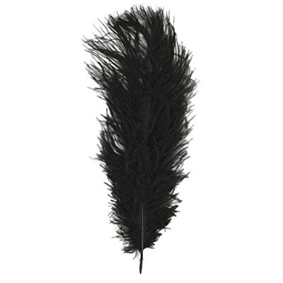 Rayher - Strutsfjäder 30 cm - Svart - 1 st - Hantverks-tillbehör Rayher - Strutsfjäder 30 cm - Svart - 1 st - Hantverks-tillbehör