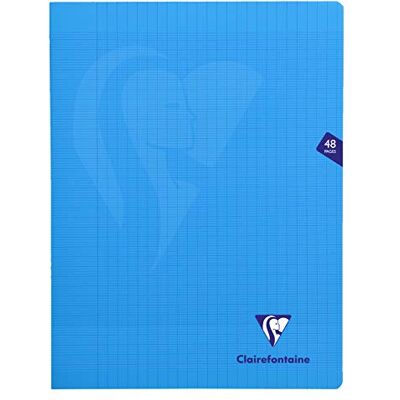 Clairefontaine 323311C en uppsättning med 10 blå mimesys häftade anteckningsböcker 24 x 32 cm 48 sidor med stora rutor 90 g vitt papper polyproomslag Clairefontaine 323311C en uppsättning med 10 blå mimesys häftade anteckningsböcker 24 x 32 cm 48 sidor med stora rutor 90 g vitt papper polyproomslag
