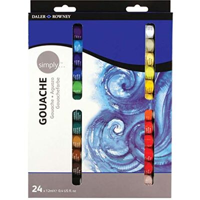 Daler Rowney 126600924 – Simply Gouache Set, 24 x 12 ml, röd Daler Rowney 126600924 – Simply Gouache Set, 24 x 12 ml, röd