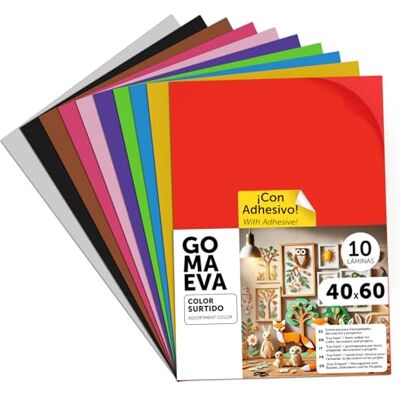m-office Färgglada Eva Gummiark, Crepla Gummi för Scrapbooking, Skola, Kreativa Kartonger, Hantverk, Scenografi Kakor, Skola eller Konstprojekt 40 x 60 cm (Stickers Sortiment, 10 uds) m-office Färgglada Eva Gummiark, Crepla Gummi för Scrapbooking, Skola, Kreativa Kartonger, Hantverk, Scenografi Kakor, Skola eller Konstprojekt 40 x 60 cm (Stickers Sortiment, 10 uds)