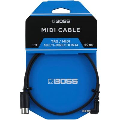 Boss BMIDI-2-35 – 60 cm – Platsbesparande 3,5 mm TRS-till-MIDI-flervägskabel med fem stift – ger bästa anslutning för -pedaler Boss BMIDI-2-35 – 60 cm – Platsbesparande 3,5 mm TRS-till-MIDI-flervägskabel med fem stift – ger bästa anslutning för -pedaler