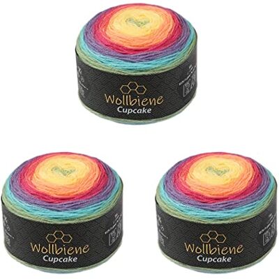 Wollbiene Cupcake1 Garn, 2030, 150 g x 3 stycken Wollbiene Cupcake1 Garn, 2030, 150 g x 3 stycken