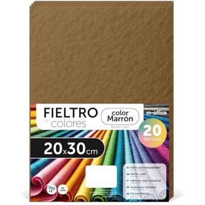 m-office Färgglada blöjor, filt för kreativt hantverk, sömnad och lapptäcke, material för klippning och dekoration, gör-det-själv färguppsättning, perfekt hantverk och gör-det-själv, 20 x 30 cm (brun m-office Färgglada blöjor, filt för kreativt hantverk, sömnad och lapptäcke, material för klippning och dekoration, gör-det-själv färguppsättning, perfekt hantverk och gör-det-själv, 20 x 30 cm (brun