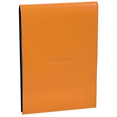 Rhodia 118138C – fodral Urklipp + häftad anteckningsbok N°13 orange – A6 – små rutor – 80 avtagbara ark – vitt Clairefontaine papper 80 g/m – pennhållare – fuskläder Rhodia 118138C – fodral Urklipp + häftad anteckningsbok N°13 orange – A6 – små rutor – 80 avtagbara ark – vitt Clairefontaine papper 80 g/m – pennhållare – fuskläder