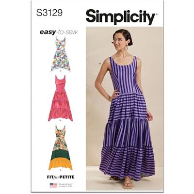 Simplicity Enkelhet sömnadsmönster SS3129R5 damklänningar med petite linjer R5 (14-16-18-20-22) Simplicity Enkelhet sömnadsmönster SS3129R5 damklänningar med petite linjer R5 (14-16-18-20-22)