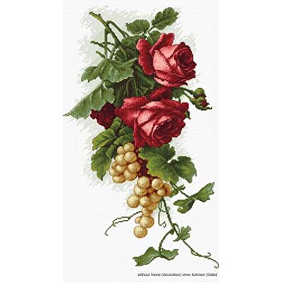LUCAS -S Rosor och druvor räknat korsstygnskit, 1-pack, röd LUCAS -S Rosor och druvor räknat korsstygnskit, 1-pack, röd