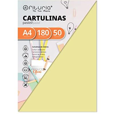 OFITURIA Pack 50 Kartonger Färg Grädde Storlek A4 180g OFITURIA Pack 50 Kartonger Färg Grädde Storlek A4 180g