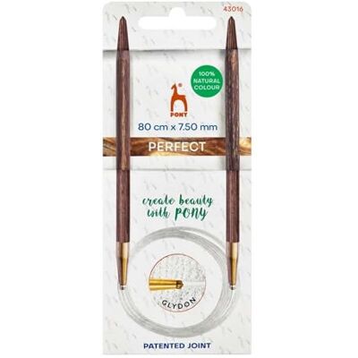 Pony Perfect Trä (80cm, 7.50mm) Cirkulär Stickning Nålar 1 Bit Pony Perfect Trä (80cm, 7.50mm) Cirkulär Stickning Nålar 1 Bit