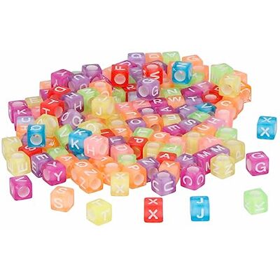 INNSPIRO Plast pärlor kuber bokstäver blandade färger 6mm. 1000u. ca INNSPIRO Plast pärlor kuber bokstäver blandade färger 6mm. 1000u. ca