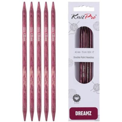 KnitPro Dreamz dubbelspetsiga nålar 15 cm (6 tum) Storlek 4,00 mm KnitPro Dreamz dubbelspetsiga nålar 15 cm (6 tum) Storlek 4,00 mm