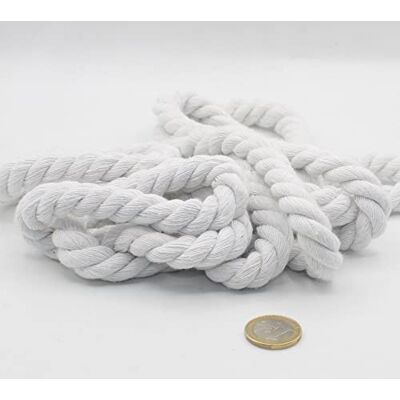 ACCESSOIRES LEDUC 3 meter rund bomullssnör, 12 mm, flätat rep med naturlig bomullskärna, idealisk för DIY, sömnad, mångsidig 12 mm vit ACCESSOIRES LEDUC 3 meter rund bomullssnör, 12 mm, flätat rep med naturlig bomullskärna, idealisk för DIY, sömnad, mångsidig 12 mm vit