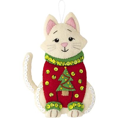 Bucilla Felt ornament vägglampa set med 6-katter i fula tröjor Bucilla Felt ornament vägglampa set med 6-katter i fula tröjor