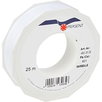 PRÄSENT Presenterad – MARSEILLE Organzaband – vit – 25 m rulle 25 mm PRÄSENT Presenterad – MARSEILLE Organzaband – vit – 25 m rulle 25 mm