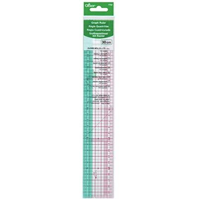 Clover Grafisk linjal 30 cm CL7702, plast, färgbeständig, 30 cm Clover Grafisk linjal 30 cm CL7702, plast, färgbeständig, 30 cm