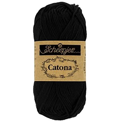 Scheepjes Catona 110 Jet Svart Garn 1x10g Scheepjes Catona 110 Jet Svart Garn 1x10g