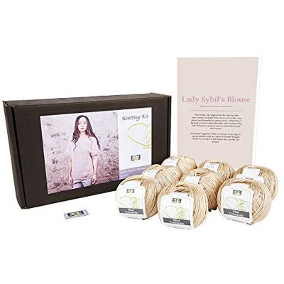 DesignEtte Lady Sybils vuxna stickningskit 100 procent merceriserad egyptisk bomull ullgarn bollar och mönster i ett set nybörjare hantverk förpackning låda 50 g 127 m/5 lager champagne 2X-Large DesignEtte Lady Sybils vuxna stickningskit 100 procent merceriserad egyptisk bomull ullgarn bollar och mönster i ett set nybörjare hantverk förpackning låda 50 g 127 m/5 lager champagne 2X-Large